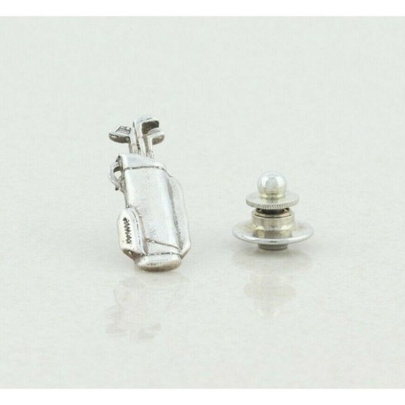 Mens Sterling Silver Golf Bag Tie Tack Pin  Could be Womens Pin as well - Picture 1 of 9